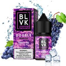 BLVK 雙倍葡萄冰煙油包裝照、濃郁葡萄果香涼感煙油瓶身